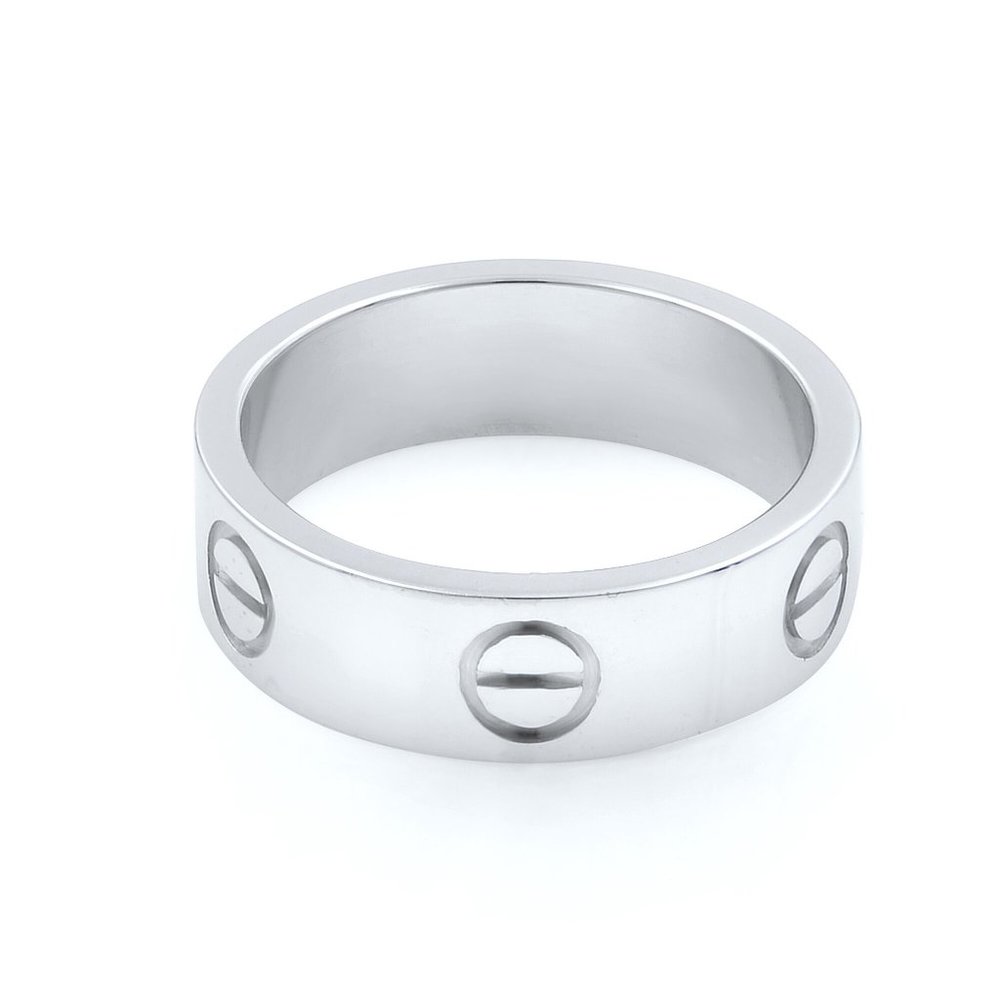 Cartier 18K White Gold Love Band Ring - Picture 2 of 5